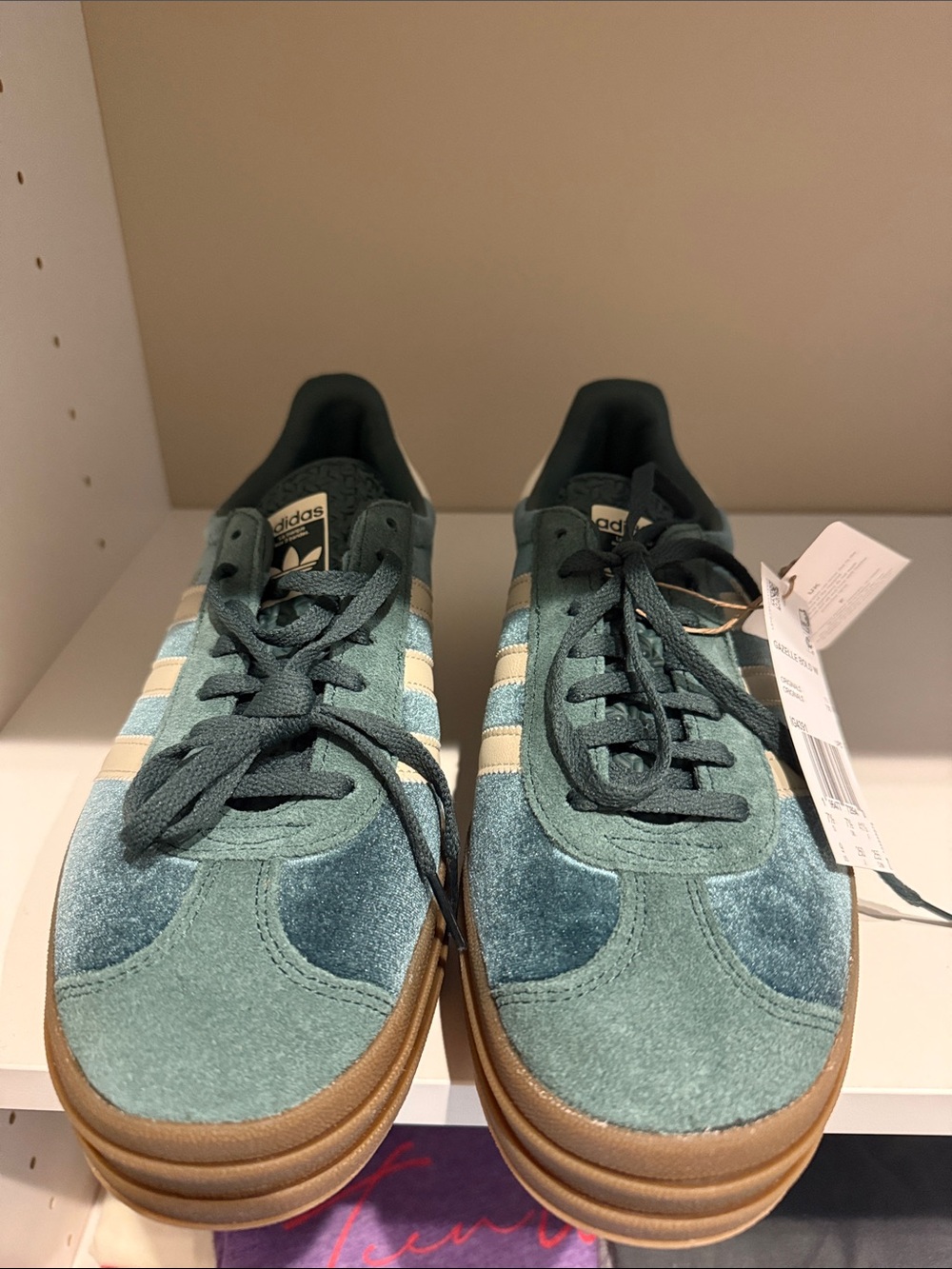 adidas Teal and Dark Teal Suede Sneakers with Gum Sole - Picture 2 of 7